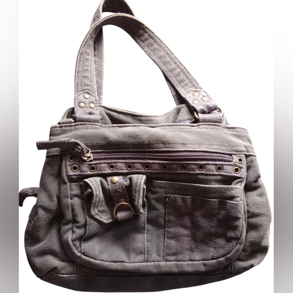 Small Gray Zippered Handbag - Picture 2 of 9